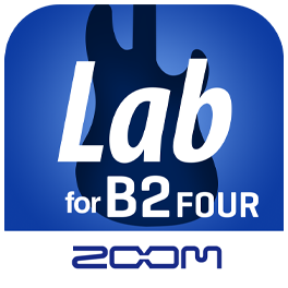 iPhone上に表示された、Handy Guitar Lab for B2 FOURアプリの画面
